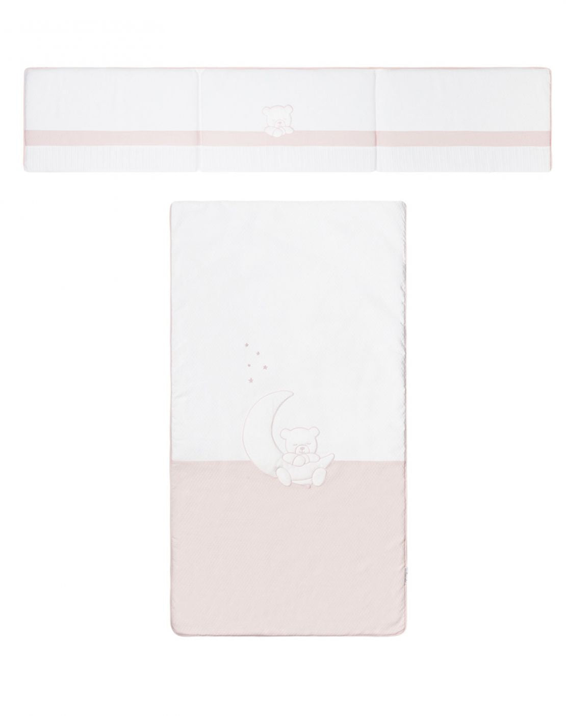 Colcha + protector cuna - TEDDY ROSA
