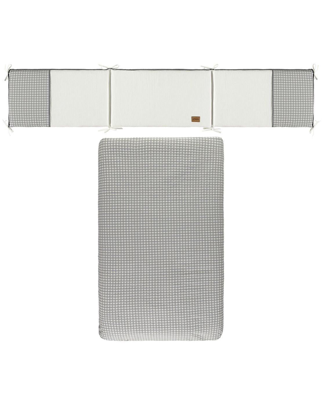Colcha + protector cuna - CHECKS GRIS