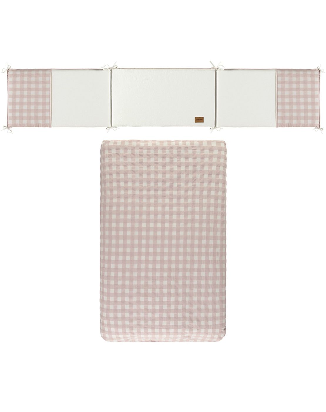 Colcha + protector cuna - CHECKS ROSA