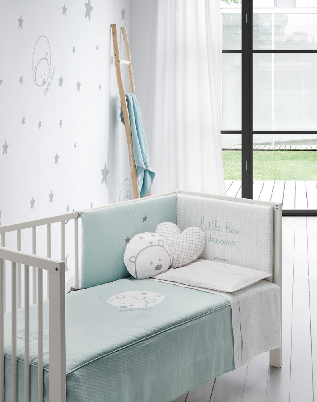 Colcha + protector cuna - BEAR MINT