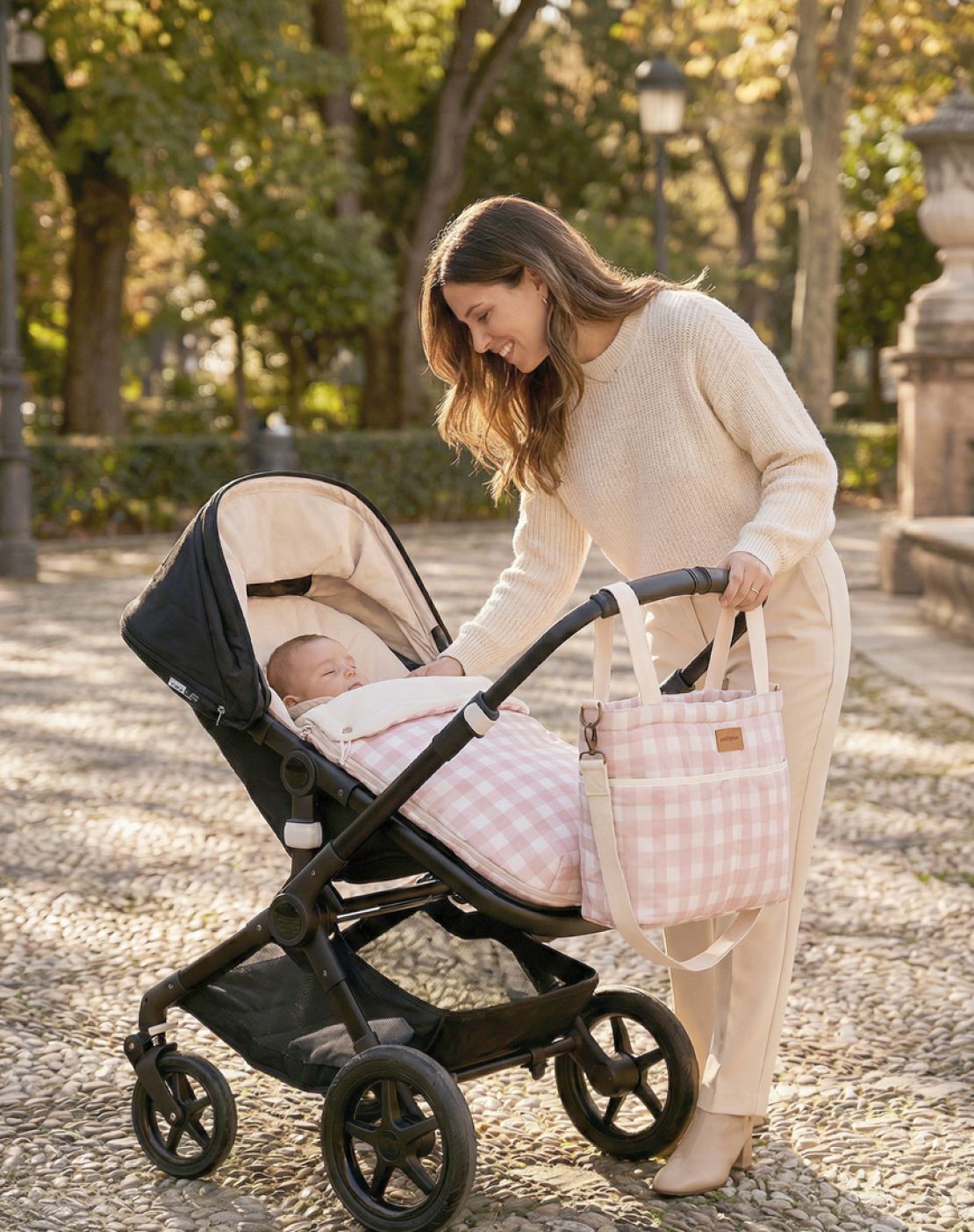 PARK footmuff<br>CHECKS PINK