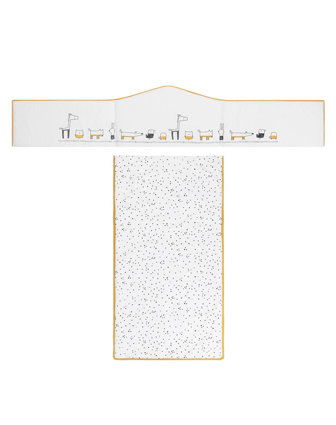 Colcha + protector cuna - SPOTS NEGRO