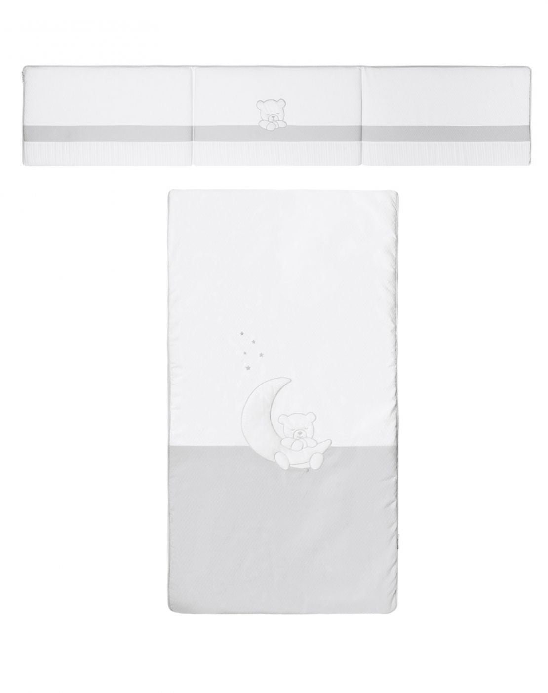 Colcha + protector cuna -  TEDDY GRIS