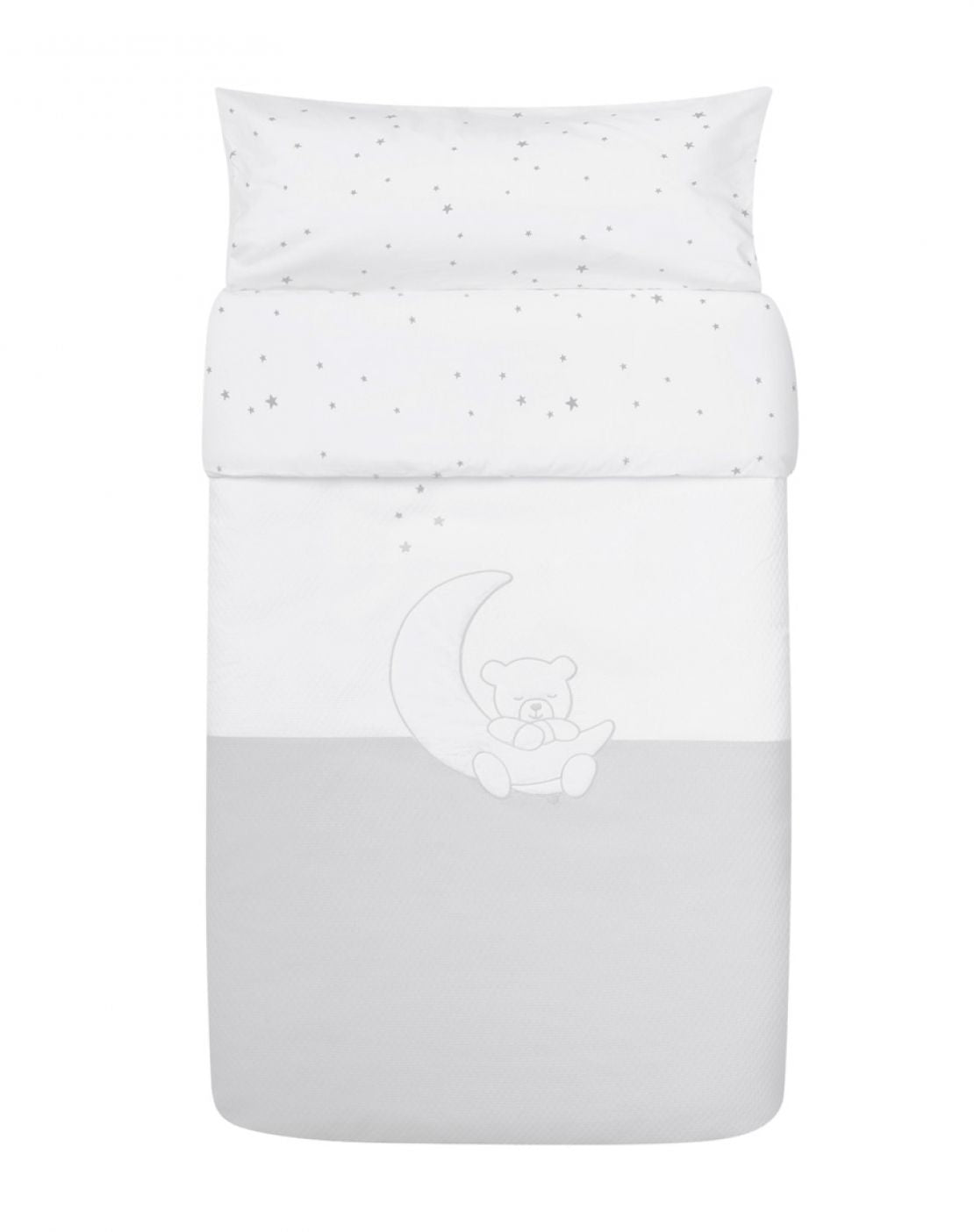 Funda nórdica cuna -  TEDDY GRIS