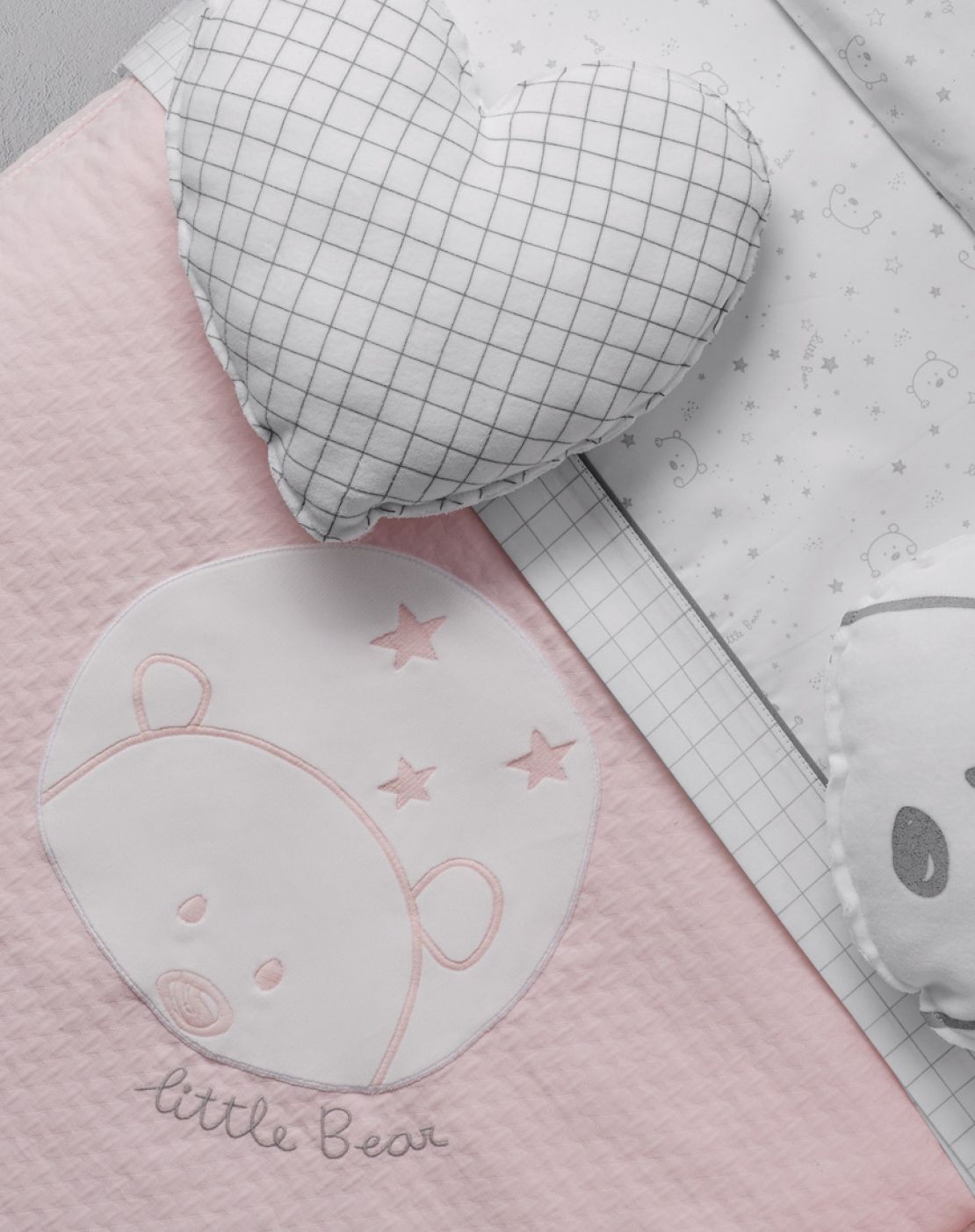 Funda nórdica cuna - BEAR ROSA